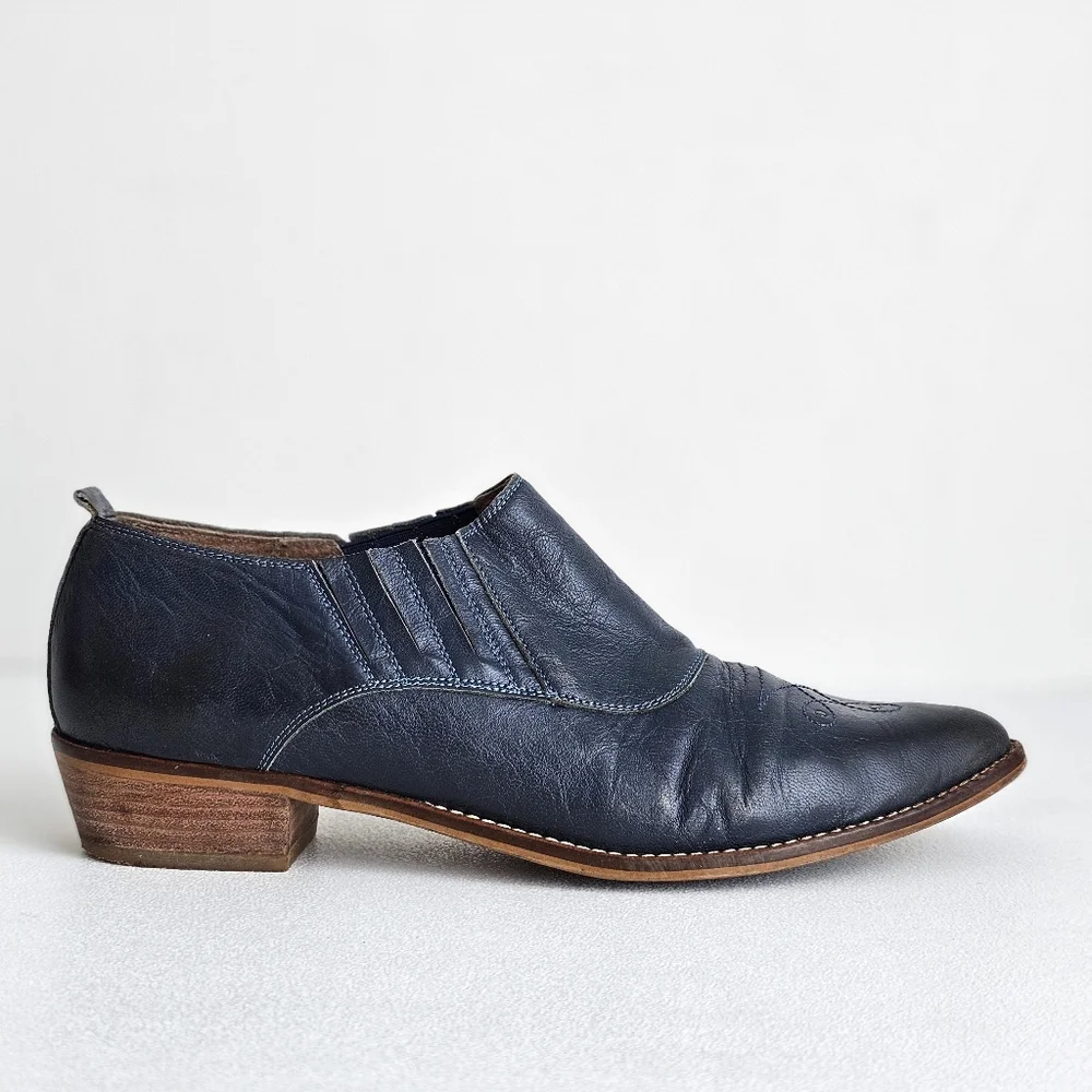 Anthropologie Sixty Seven Blue Leather Ankle Boots – Women’s EU 41 US 9.5 10